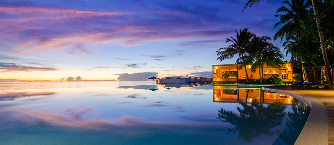 Island with water villas