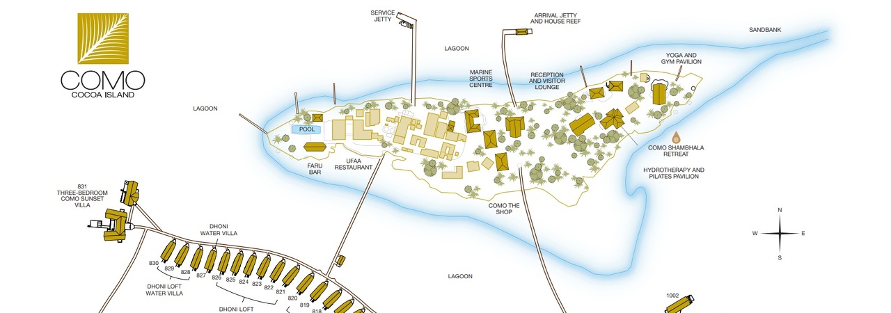 Cocoa Island by COMO Maldives resort map