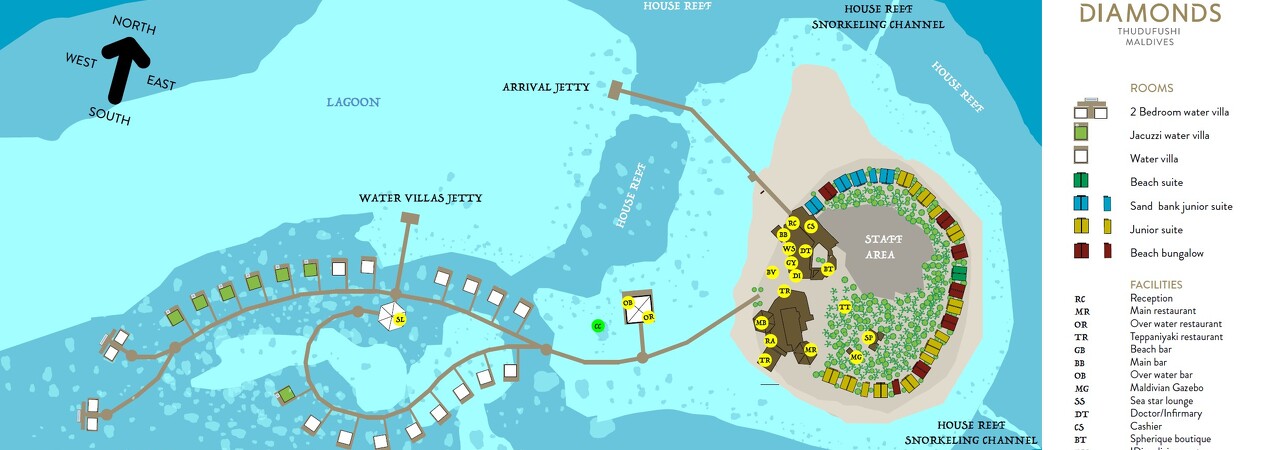 Diamonds Resort Thudufushi Island Map