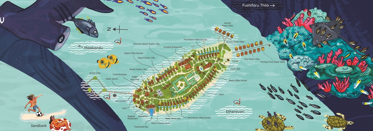 fushifaru maldives Island Map