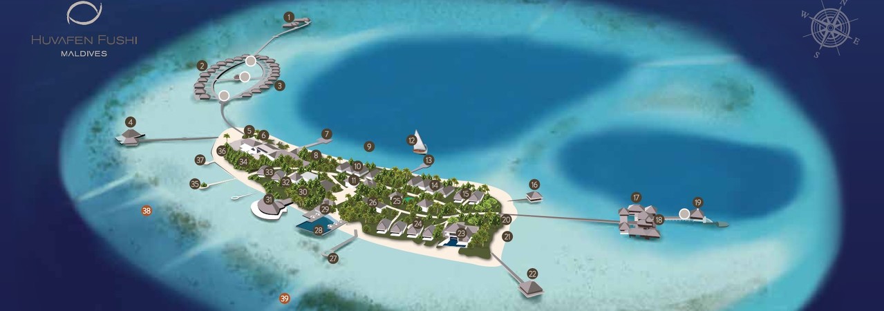 Huvafenfushi Island Map