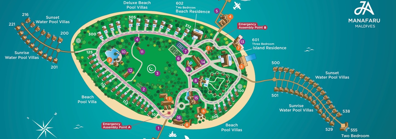 JA Manafaru Resort Maldives map