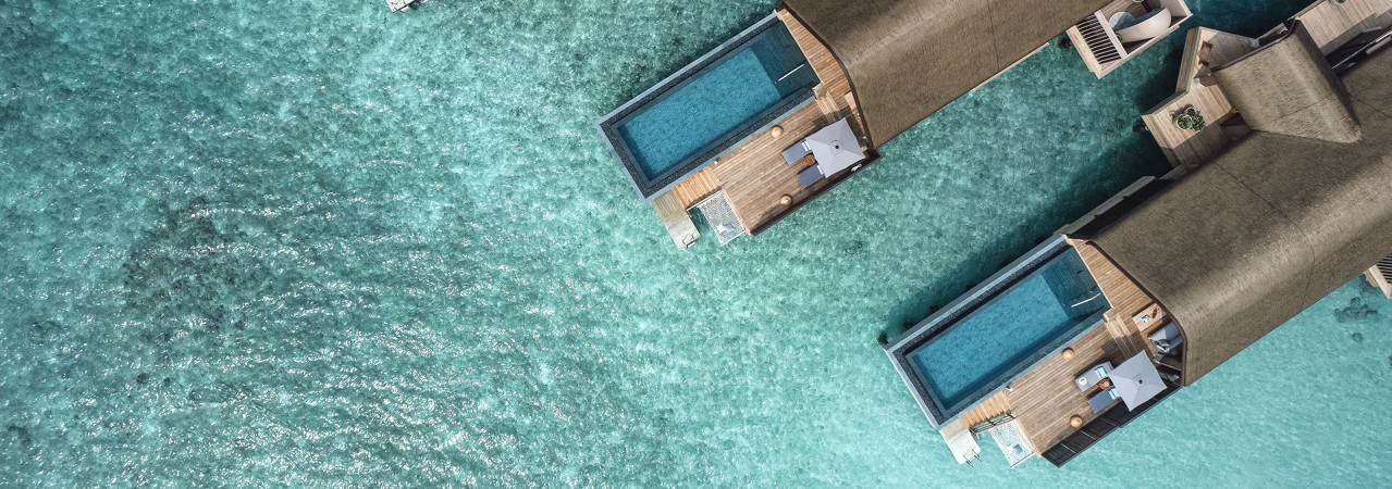 Joali Being Resort Maldives water villa pool aerial