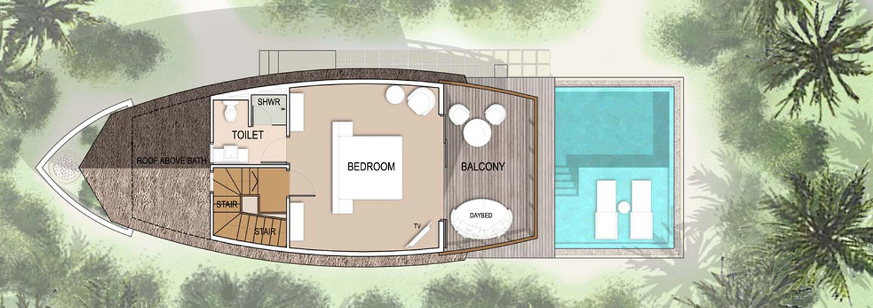 Kandolhu Maldives Duplex Pool Villa Floor Plan