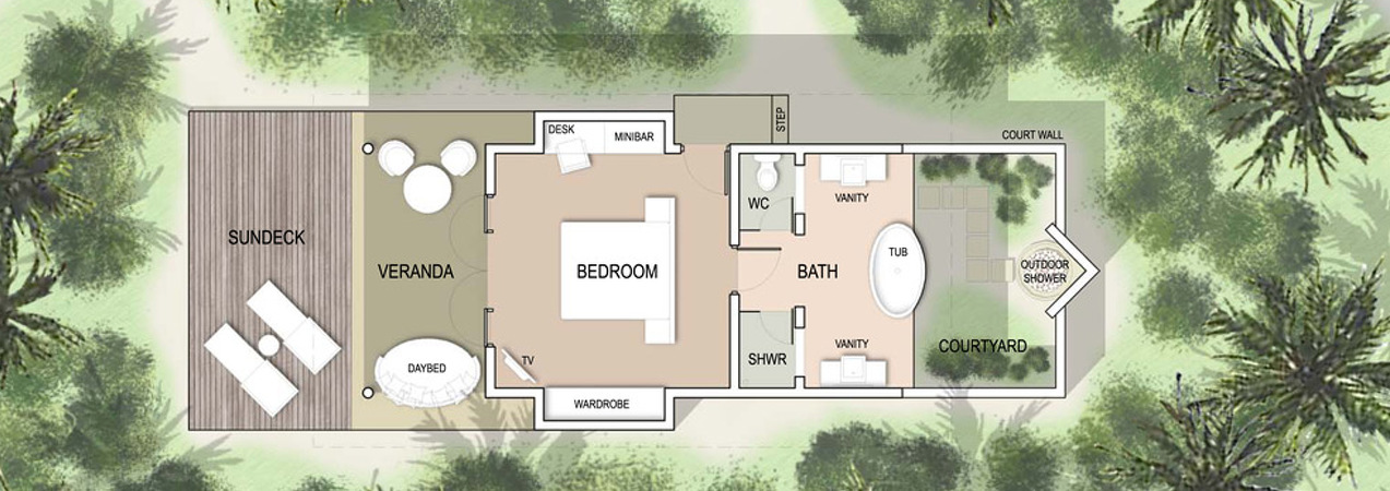 Kandolhu Maldives Jacuzzi Beach Villa Floor Plan
