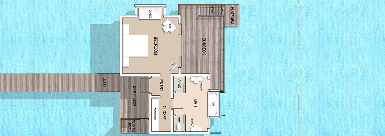 Kandolhu Maldives Ocean Villa Floor Plan