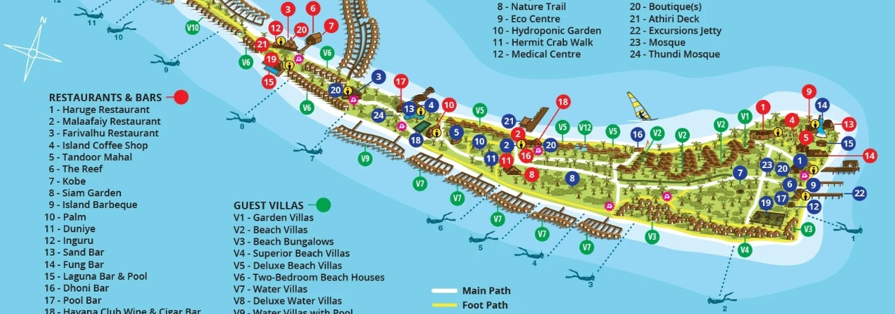 Kuramathi resort map