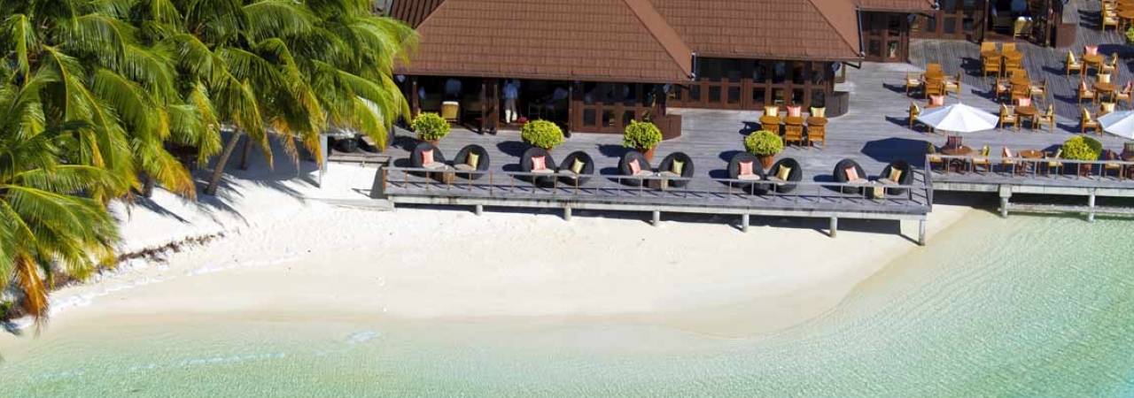 Kurumba Island Resort Maldives beach bar aerial