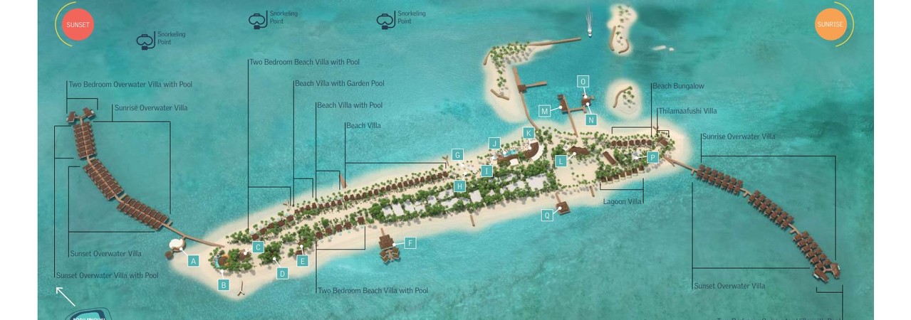 Le Meridien Resort & Spa Maldives map