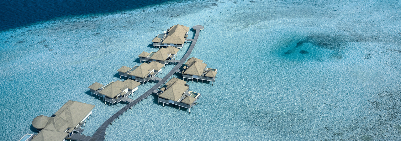 COMO Maalifushi aerial water villas 2