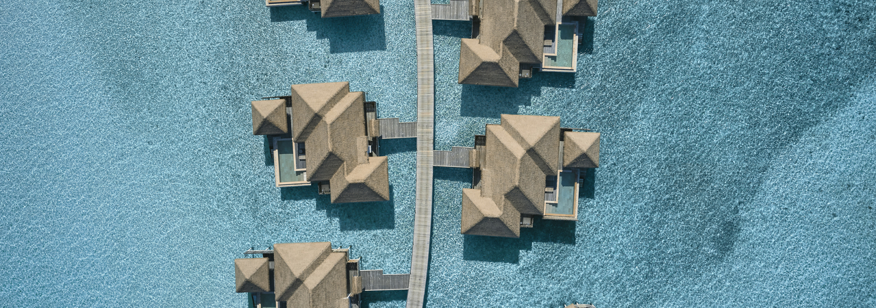 COMO Maalifushi aerial water villas
