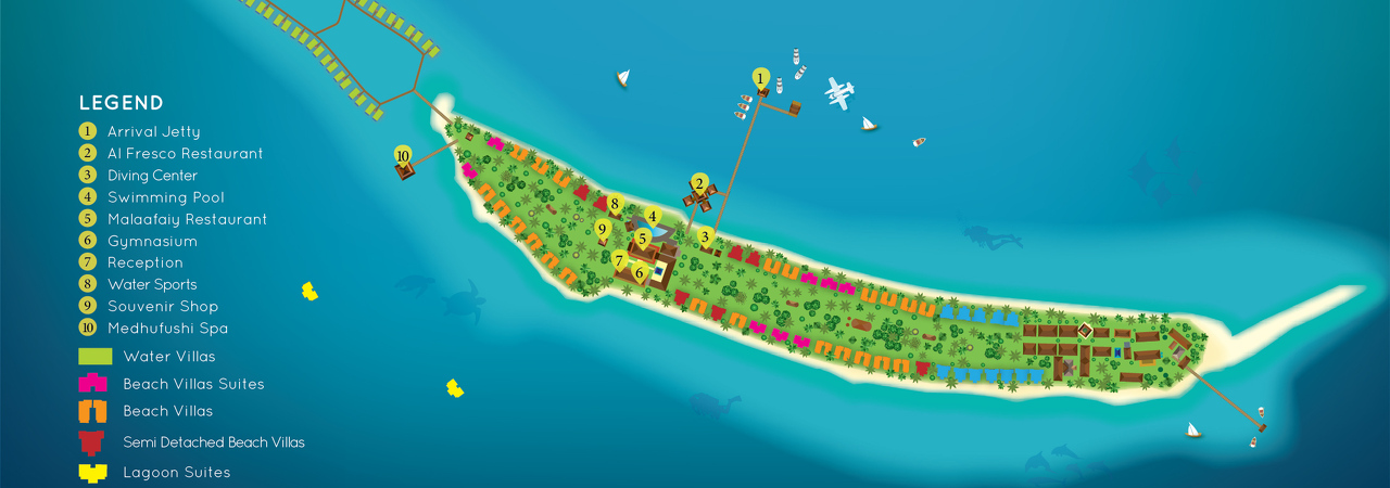 Medhufushi resort Maldives map