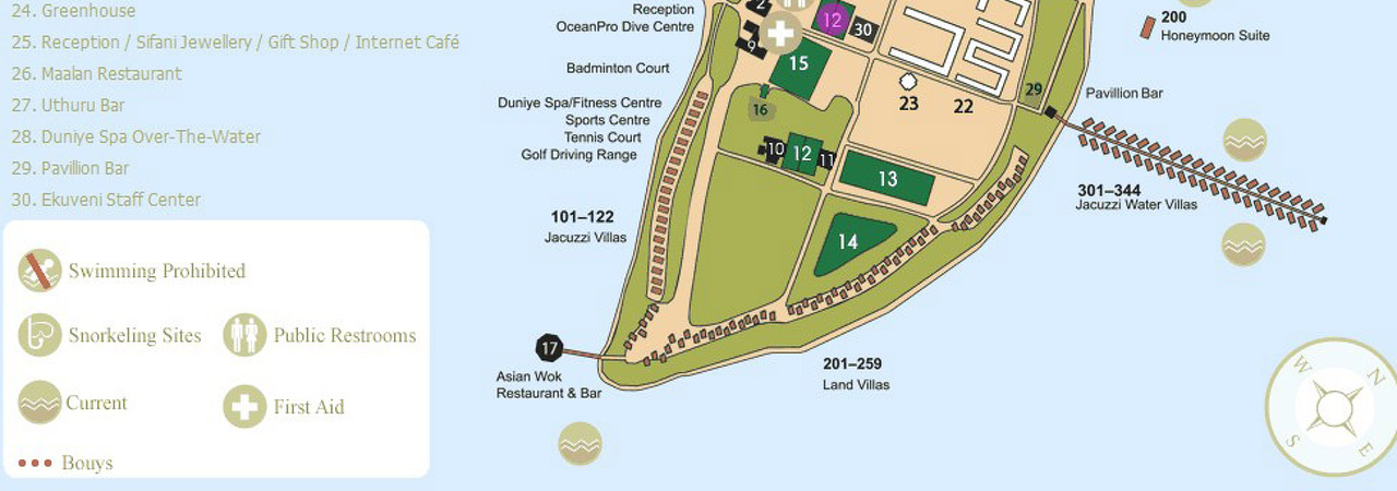 Meeru Island Resort Maldives Map