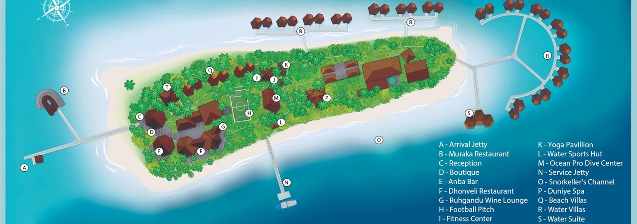Mirihi Island Resort Maldives map