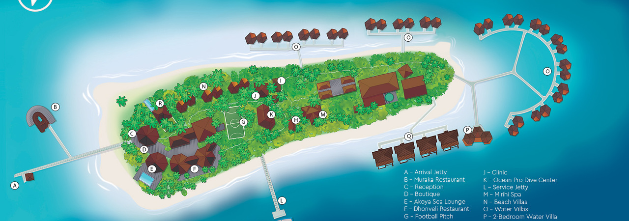 Mirihi Island Resort Maldives map