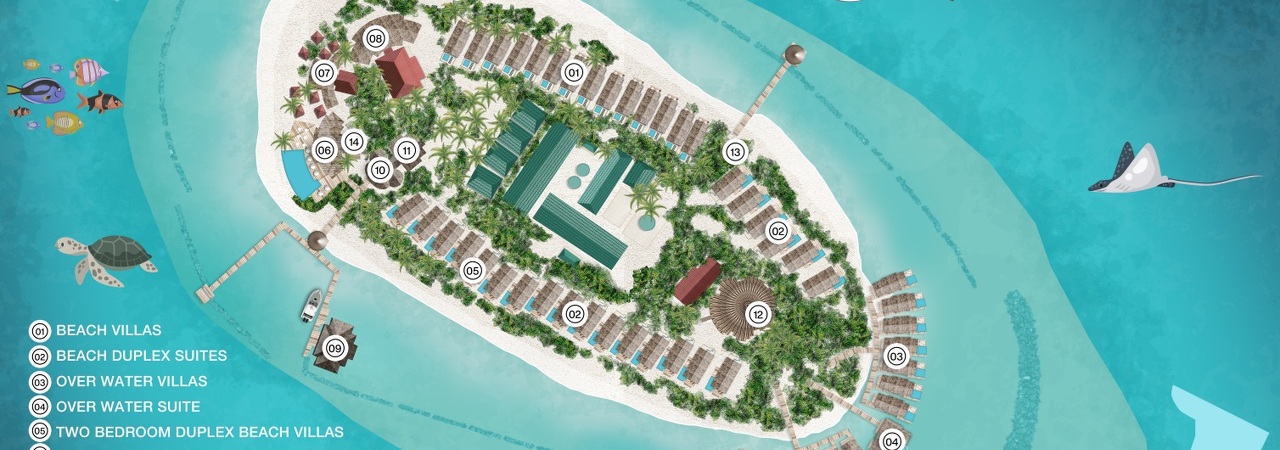 NH Kuda Rah Maldives resort map