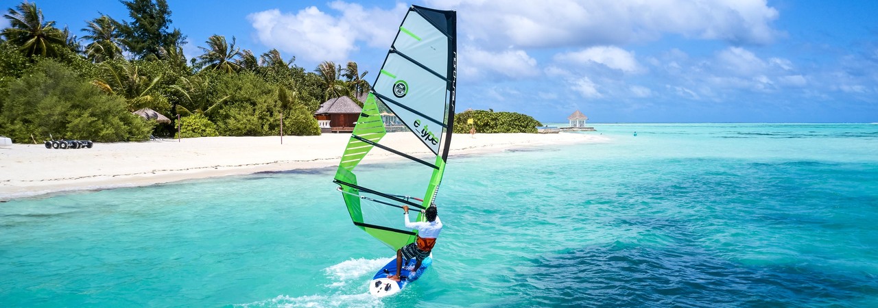 The Sun Siyam Olhuveli resort Maldives wind surfing