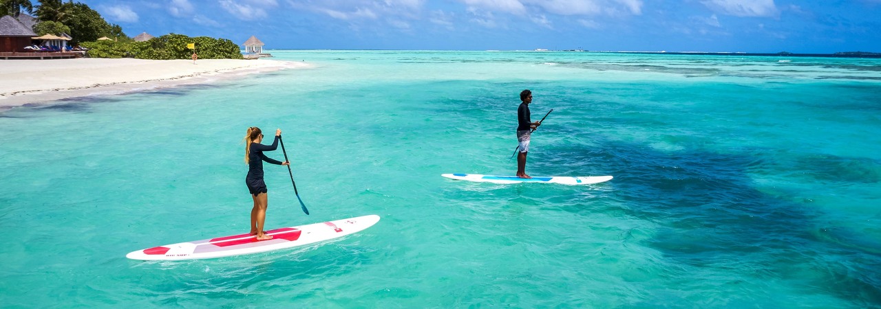 The Sun Siyam Olhuveli resort Maldives paddle boarding SUP