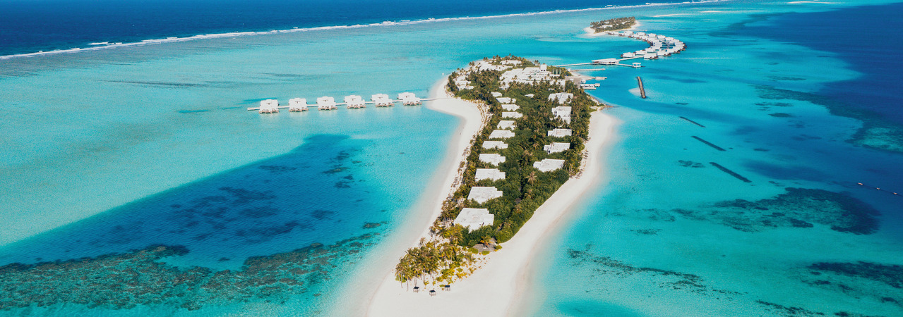 Riu Atoll Maldives resort aerial