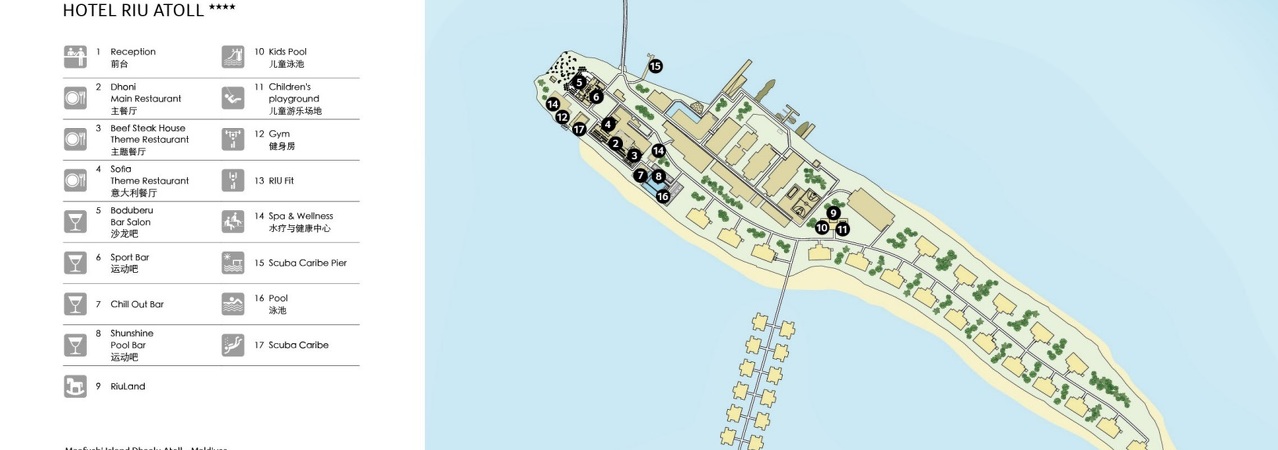 Riu Atoll Maldives resort map