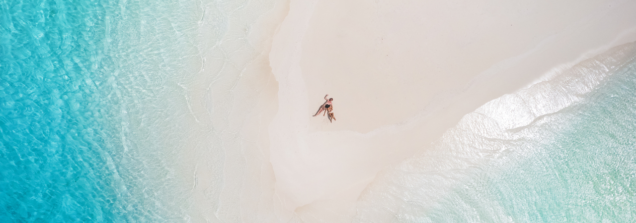 Riu Palace resort Maldives aerial beach