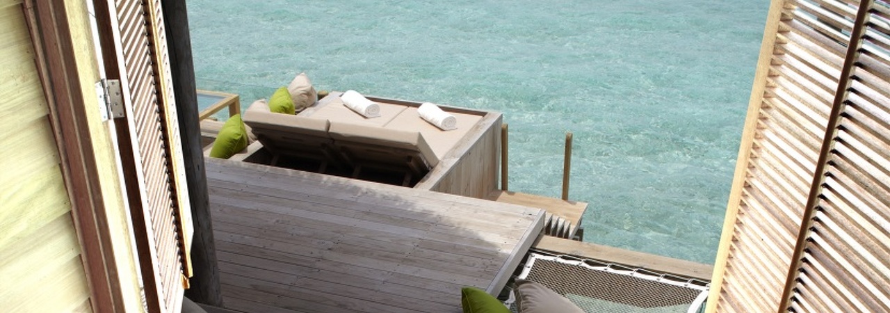 Six Senses Latitude Laamu Water Villa Bathroom View
