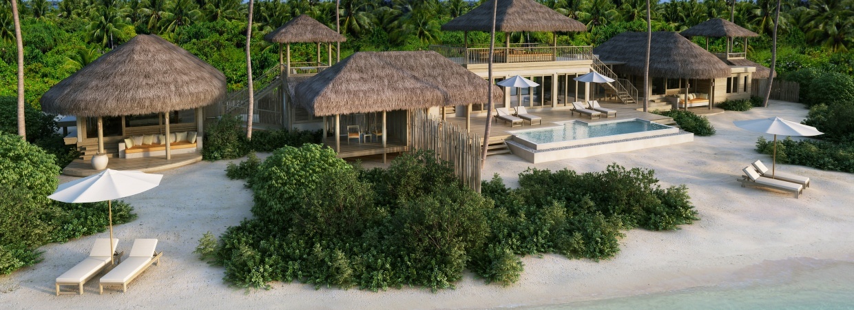 Six Senses Latitude Laamu Two Bedroom Ocean Beach Villa with Pool