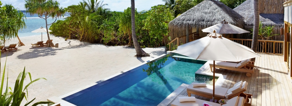 Six Senses Latitude Laamu Two Bedroom Ocean Beach Villa with Pool View