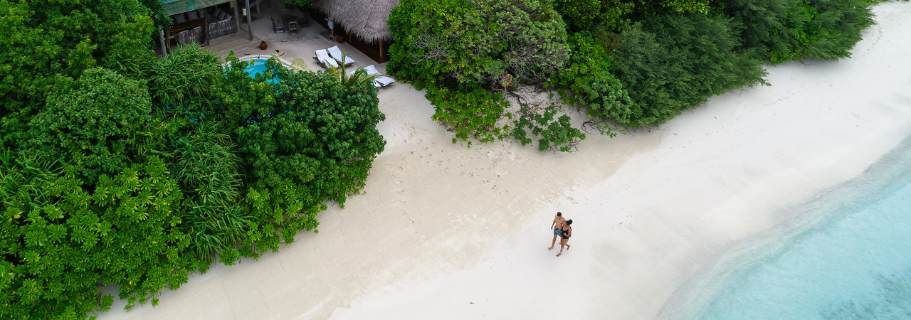 Soneva Fushi resort Maldives aerial 2