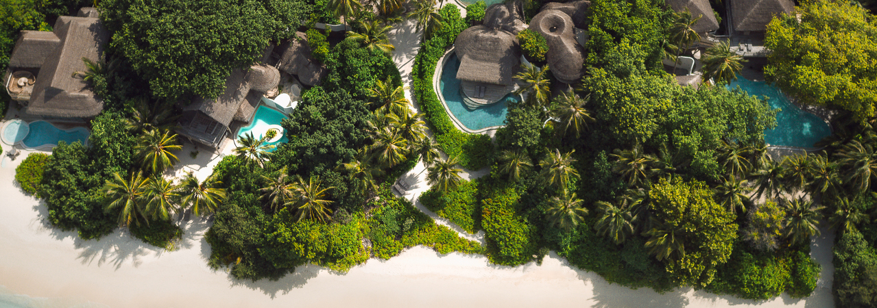 Soneva Fushi resort Maldives aerial 4