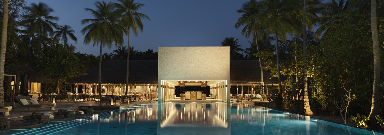 Vakkaru Maldives Cabana Pool Evening