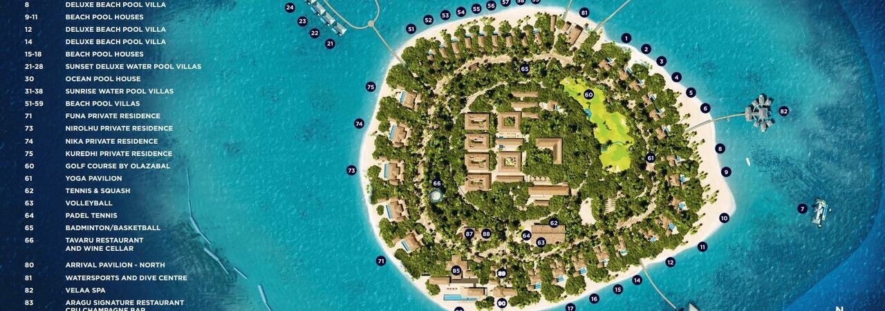 Velaa Private Island Maldives resort map