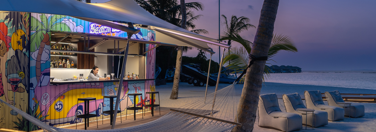 Velaa Private Island resort Maldives beach bar
