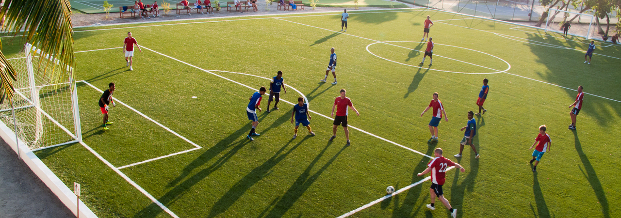 Vilamendhoo island resort maldives football pitch soccer